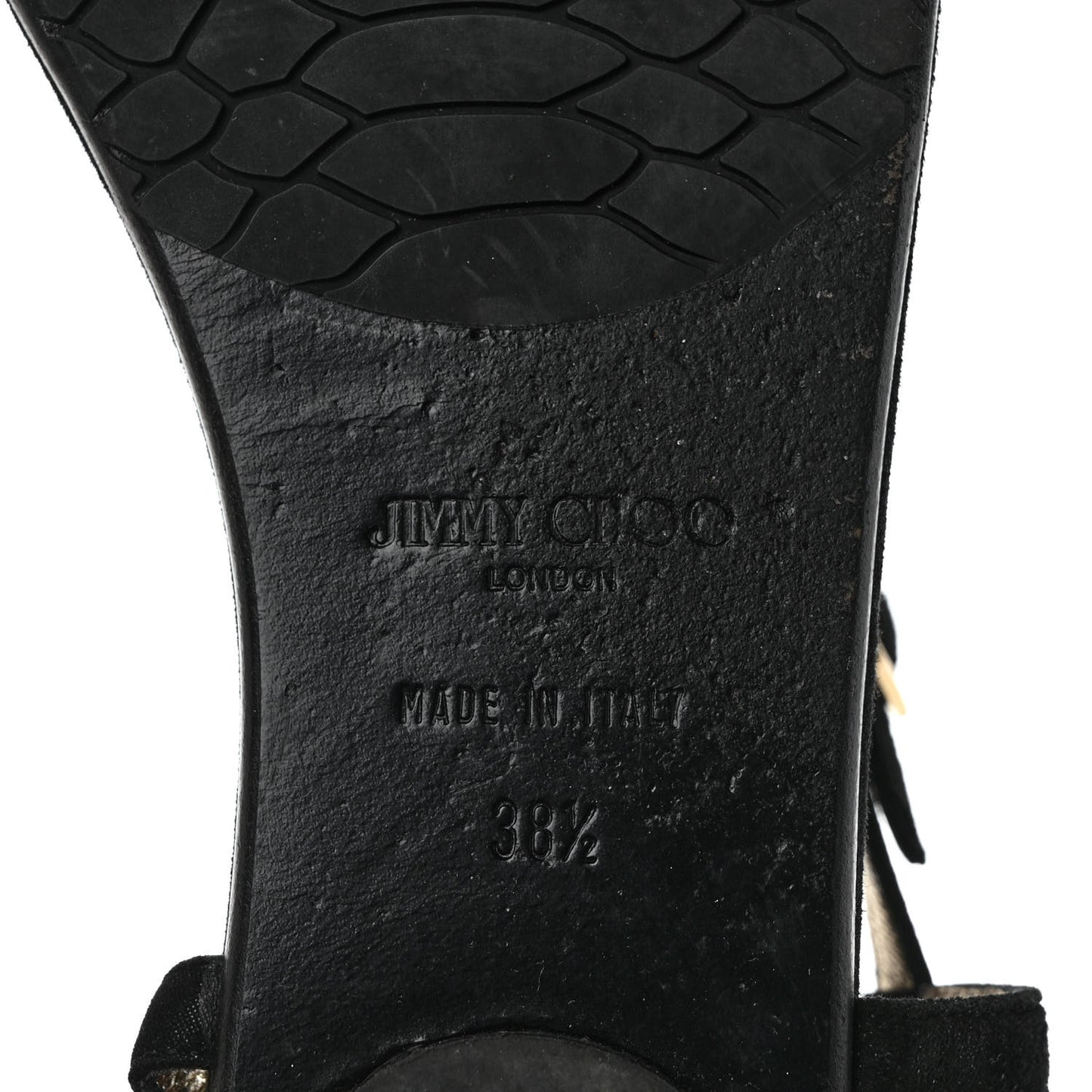Shimmer Suede Crystal Nala Thong Sandals 38.5 Black