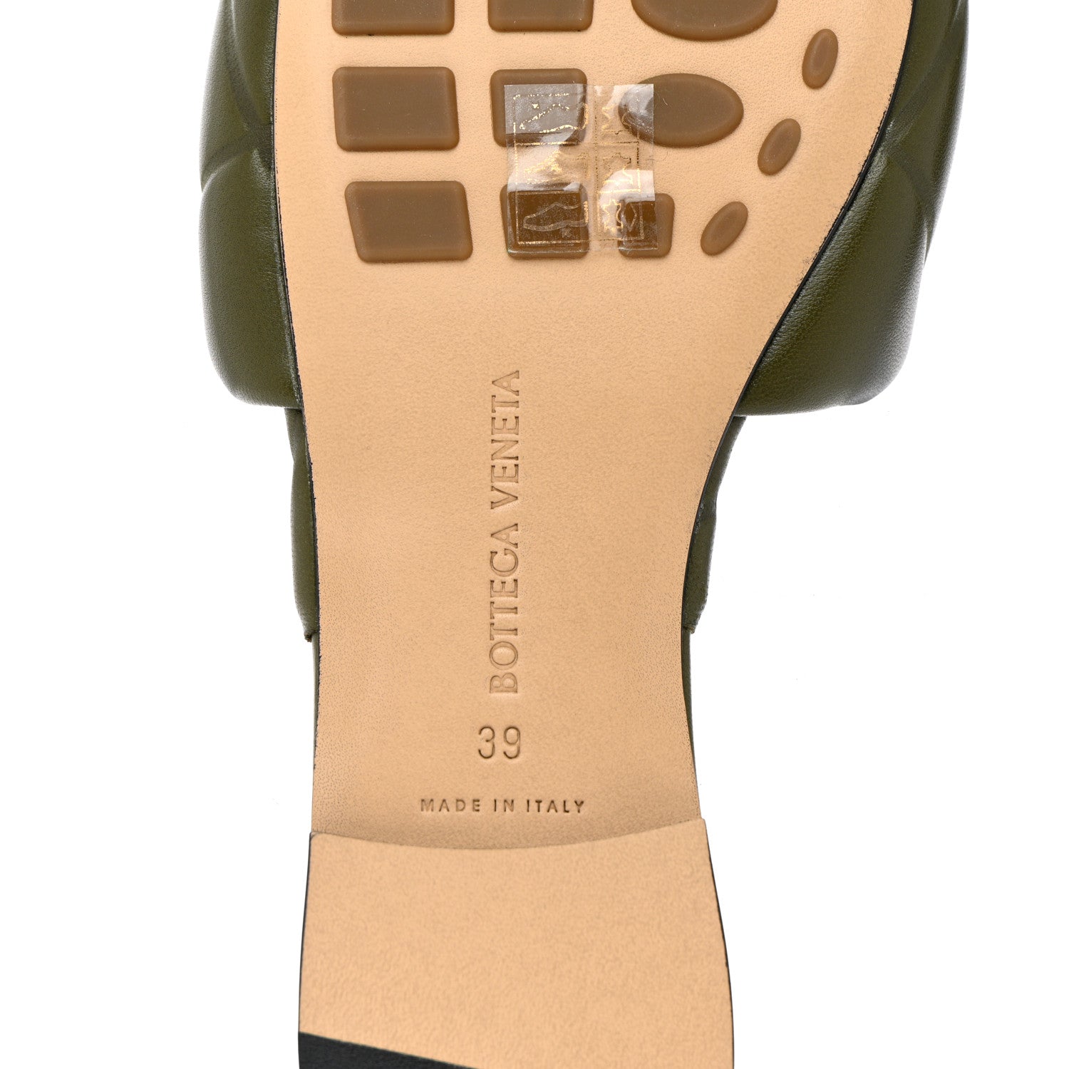Bottega Veneta Nappa Quilted Rubber Lido Flat Sandals 39 Khaki 7 of 8