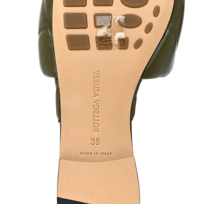 Bottega Veneta Nappa Quilted Rubber Lido Flat Sandals 39 Khaki 7 of 8