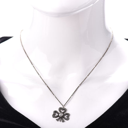 Gucci Sterling Silver Heart Ribbon Pendant Necklace 2 of 4