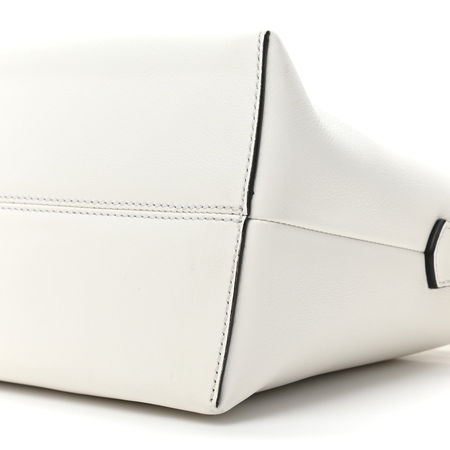 Fendi Vitello Dolce Bi-Color FF 1974 Embossed Medium By The Way Boston Bag White Ice Maya Black 10 of 16