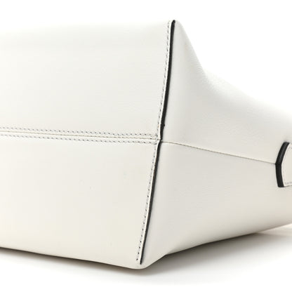 Fendi Vitello Dolce Bi-Color FF 1974 Embossed Medium By The Way Boston Bag White Ice Maya Black 10 of 16