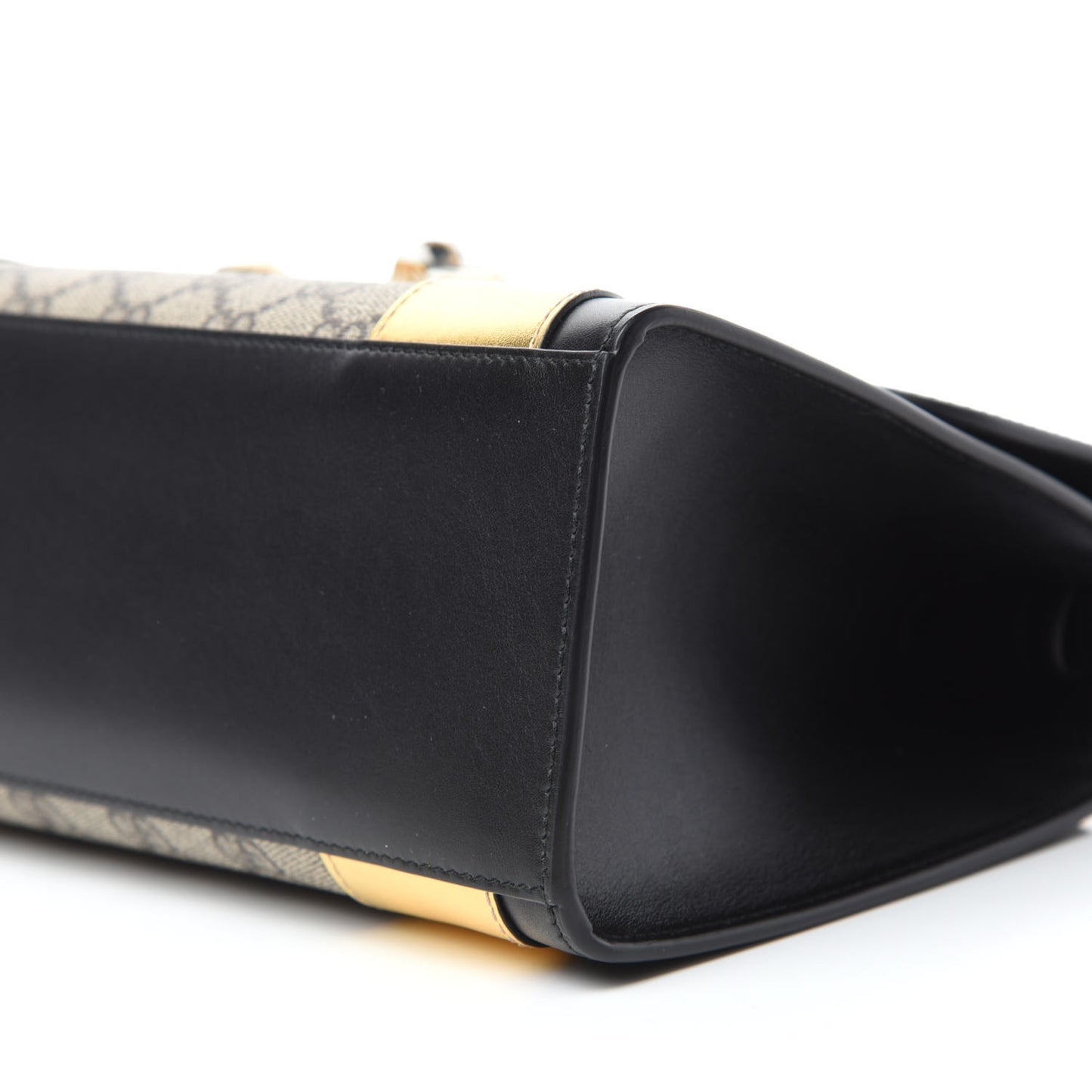 GG Supreme Monogram Small Osiride Top Handle Bag Black Gold