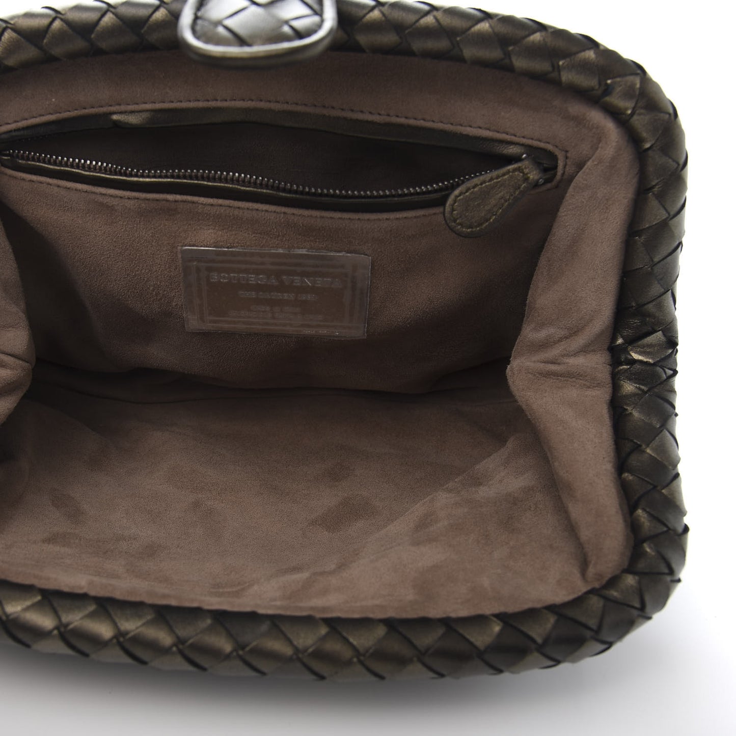 Nappa Intrecciato The Lauren 1980 Clutch Platinum