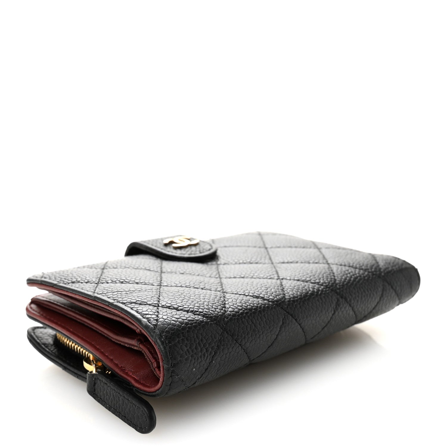 Chanel Caviar Quilted Zipped Pocket Wallet Black 4 of 8