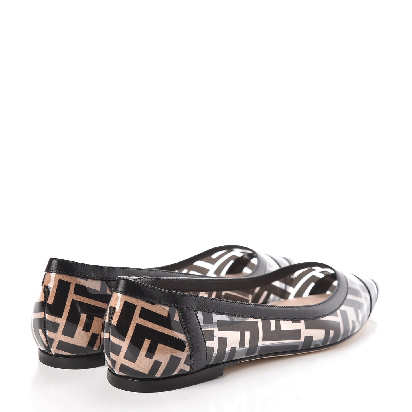 PVC Calfskin FF Colibri Ballerina Flats 39.5 Black