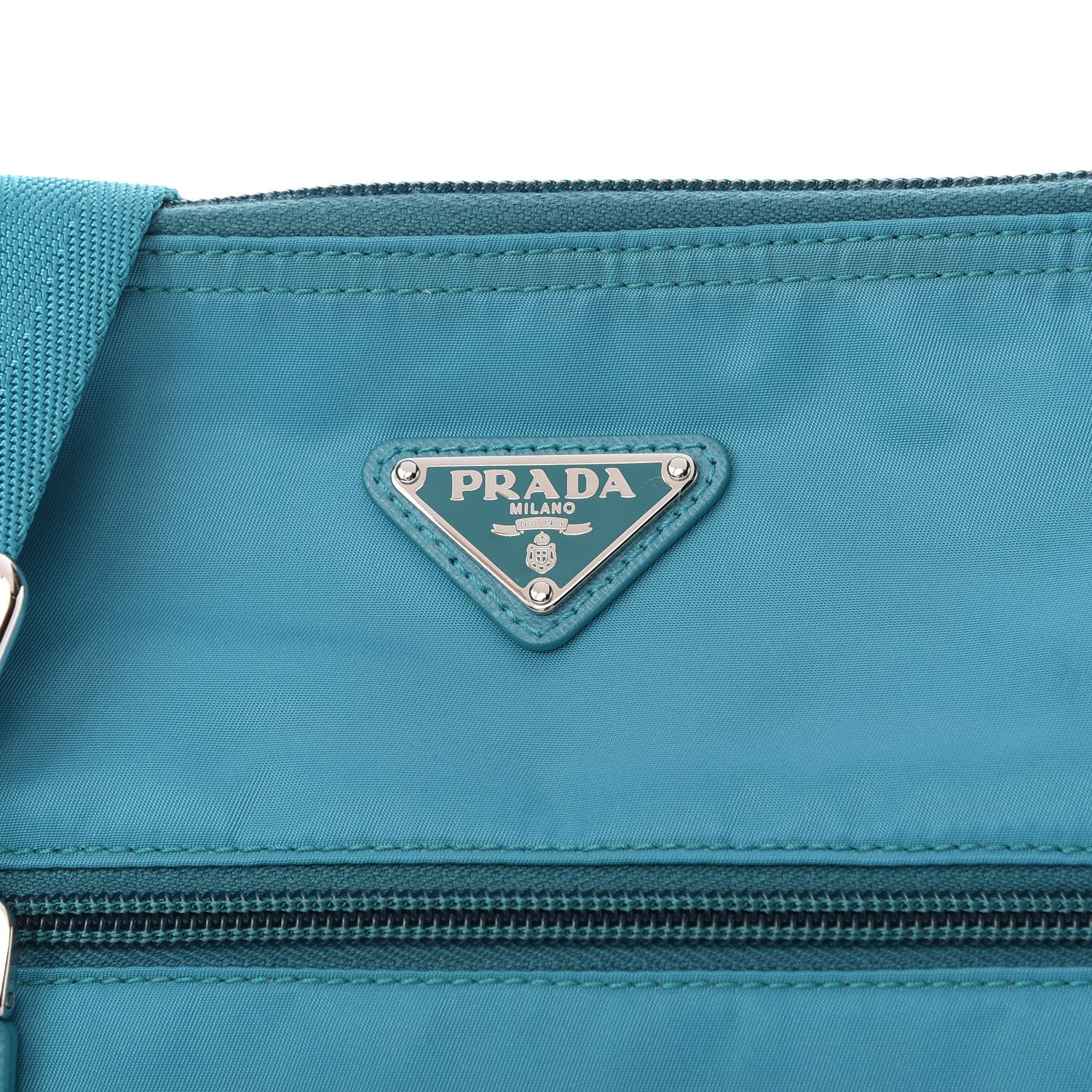 Prada Tessuto Nylon Saffiano Flat Messenger Bag Turchese 8 of 10
