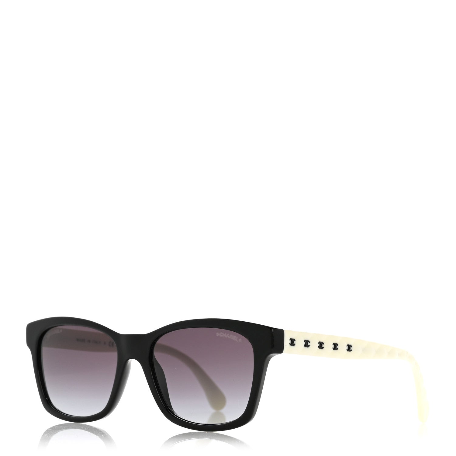 Chanel Acetate Quilted CC Square Sunglasses 5484 White Black 1 of 8