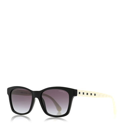 Chanel Acetate Quilted CC Square Sunglasses 5484 White Black 1 of 8