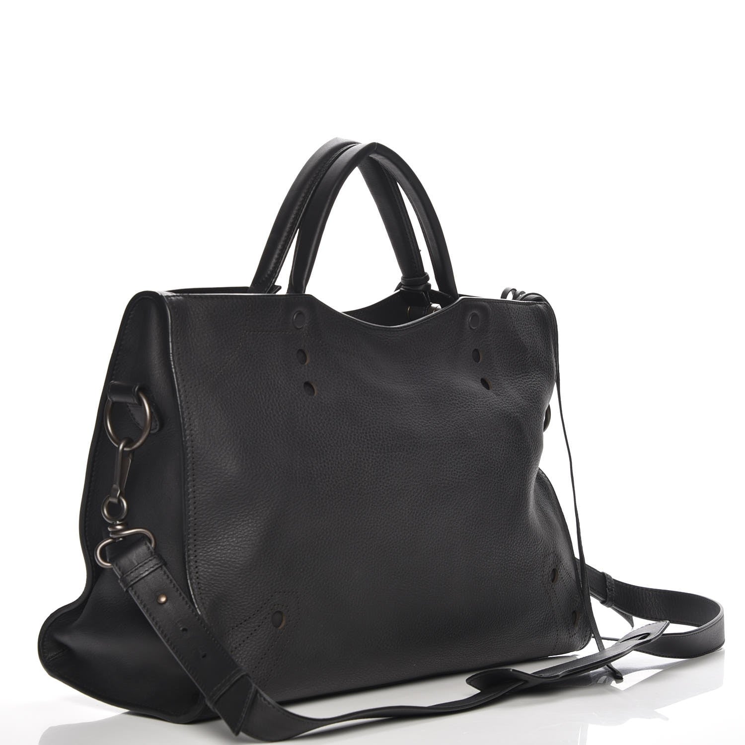 Balenciaga Veau Grana Perforated Blackout Hardware City Black 3 of 8