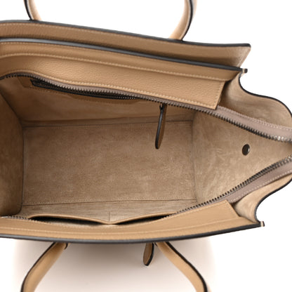 Celine Drummed Calfskin Micro Luggage Dune 5 of 11