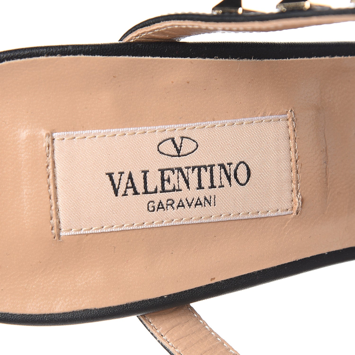 Valentino Garavani Calfskin Rockstud 90mm Caged Slide Sandals 39 Black 8 of 9