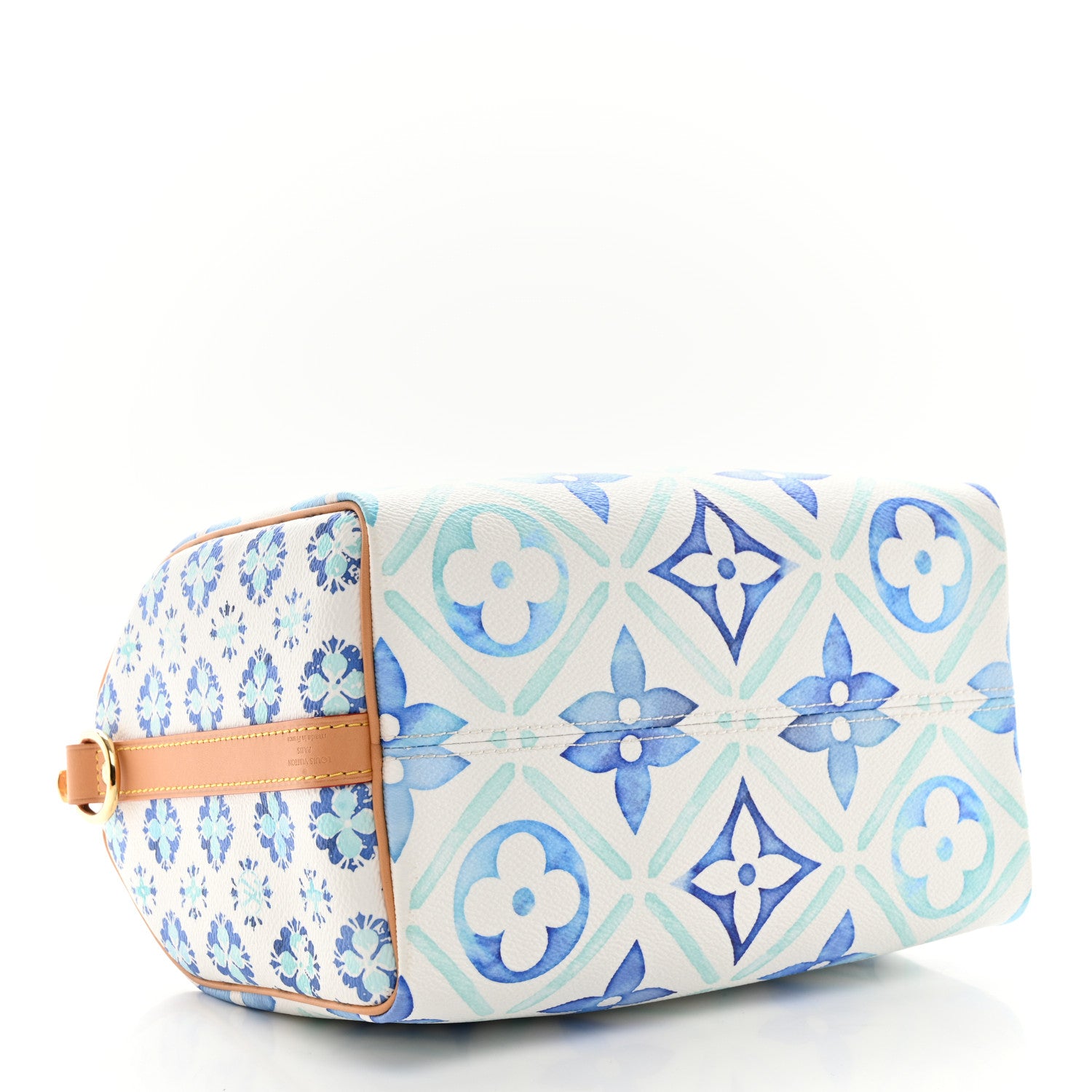 Louis Vuitton Monogram Tiles By The Pool Speedy Bandouliere 25 Lagoon Blue 4 of 9
