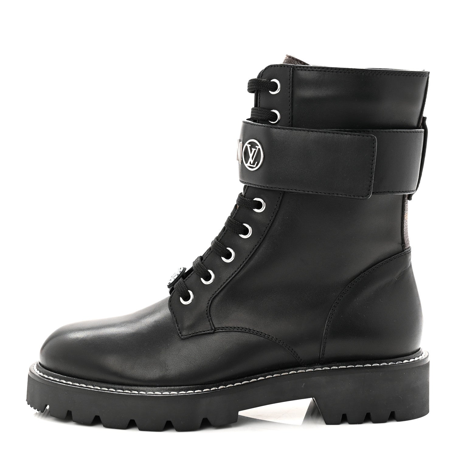 Louis Vuitton Calfskin Territory Flat Ranger Boots 38 Black 1 of 9