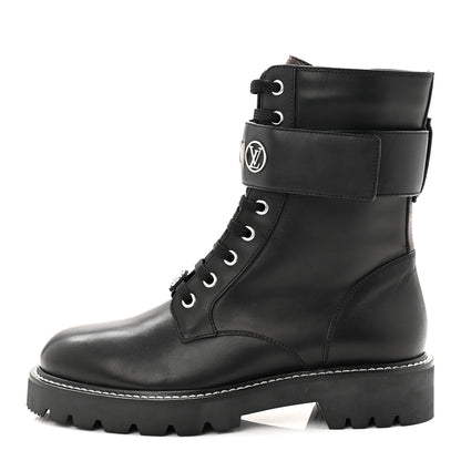 Louis Vuitton Calfskin Territory Flat Ranger Boots 38 Black 1 of 9
