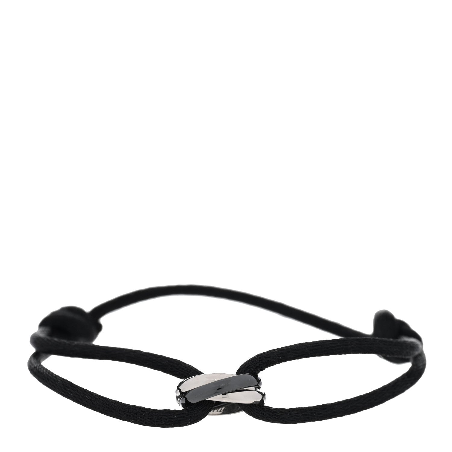 Cartier 18K White Gold Ceramic Trinity Cord Bracelet Black 1 of 3
