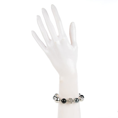 David Yurman Sterling Silver Black Onyx Hematine 14mm Elements Bracelet 2 of 6