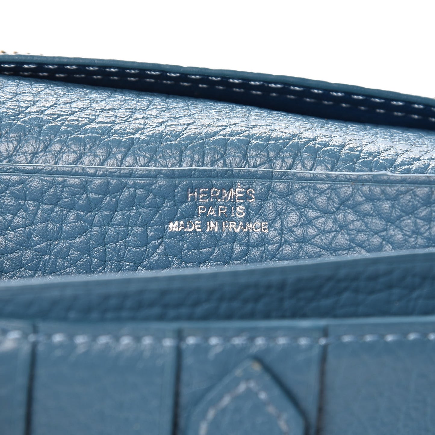 Taurillon Clemence Bearn Wallet Blue Jean