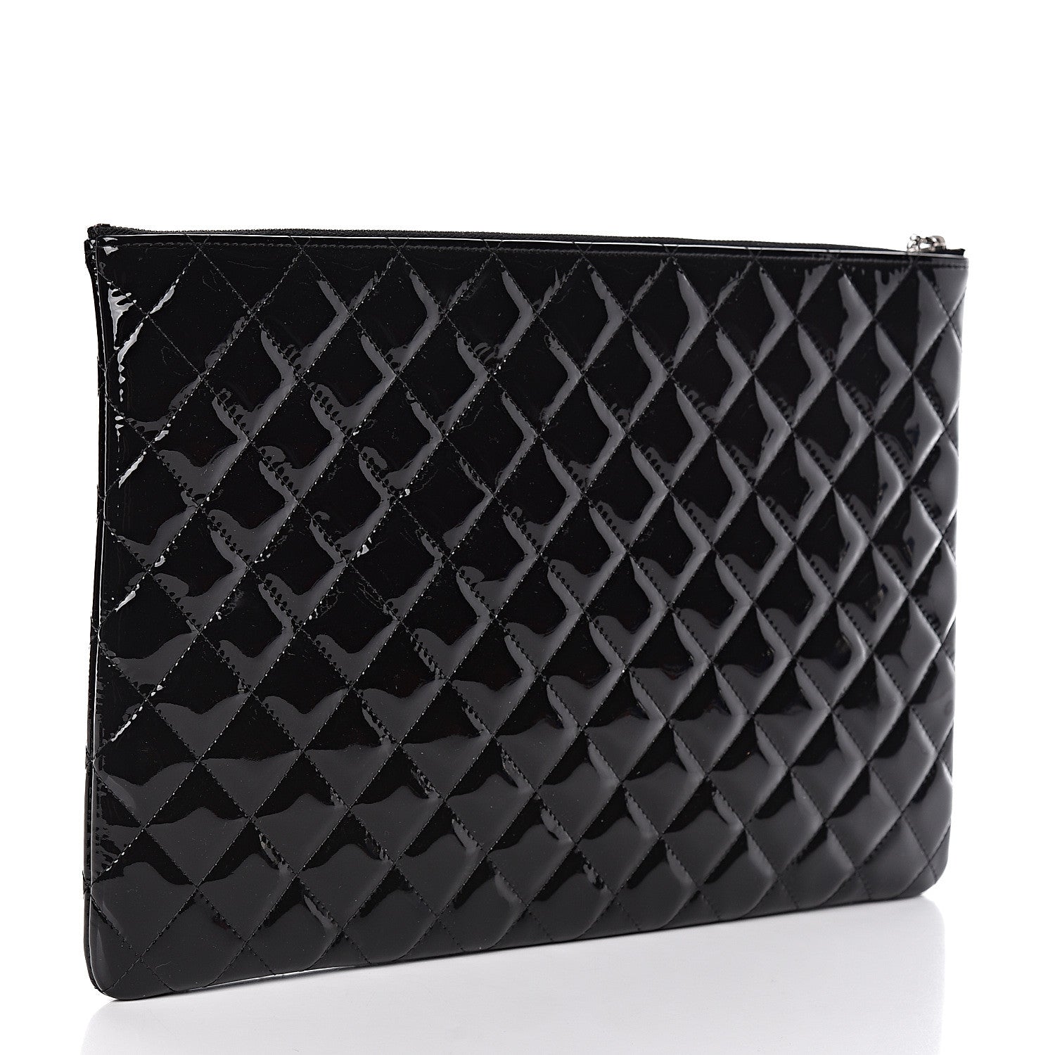 Chanel Patent Calfskin Quilted Valentine Hearts Large Cosmetic Case Black 3 of 7