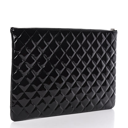 Chanel Patent Calfskin Quilted Valentine Hearts Large Cosmetic Case Black 3 of 7