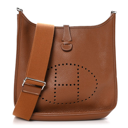 Hermes Taurillon Clemence Evelyne III PM Gold 1 of 11
