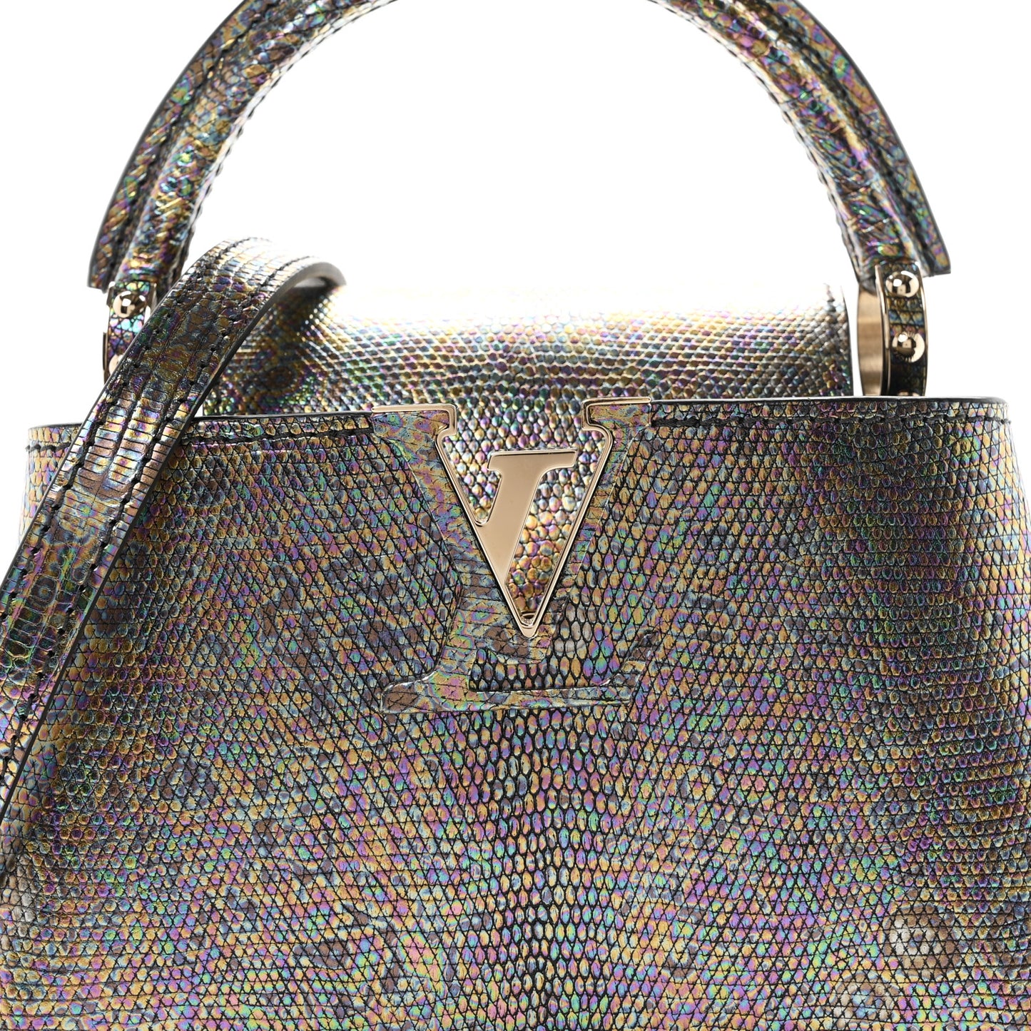 Lizard Capucines Mini Bleu Petrole