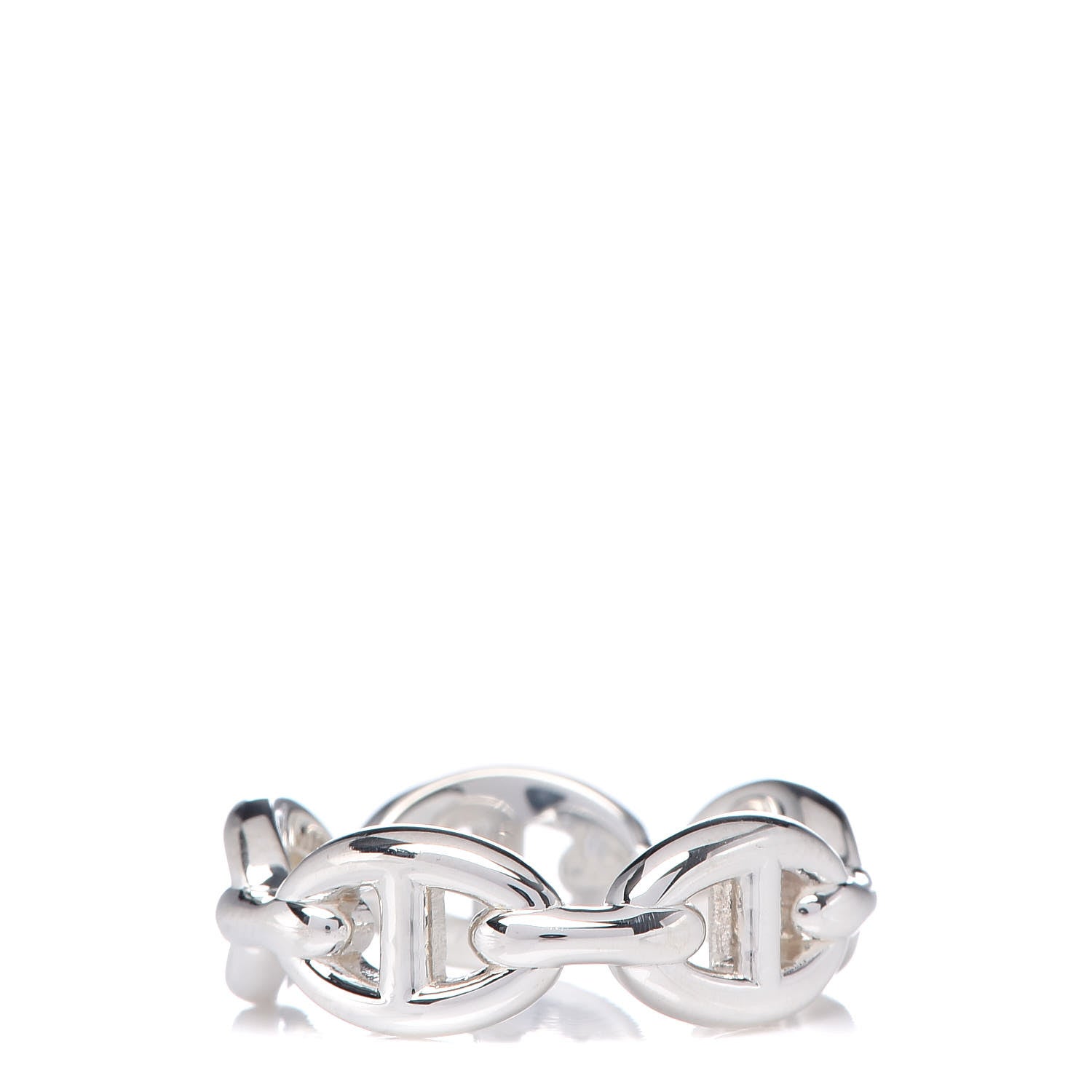 Hermes Sterling Silver PM Chaine d'Ancre Enchainee Band Ring 53 6.25 3 of 7