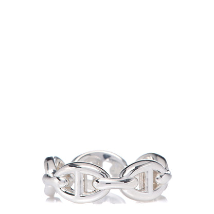 Hermes Sterling Silver PM Chaine d'Ancre Enchainee Band Ring 53 6.25 3 of 7