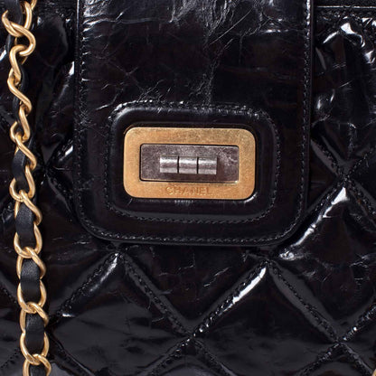 Chanel Glazed Calfskin Mademoiselle Zip Shopping Tote Black 10 of 20