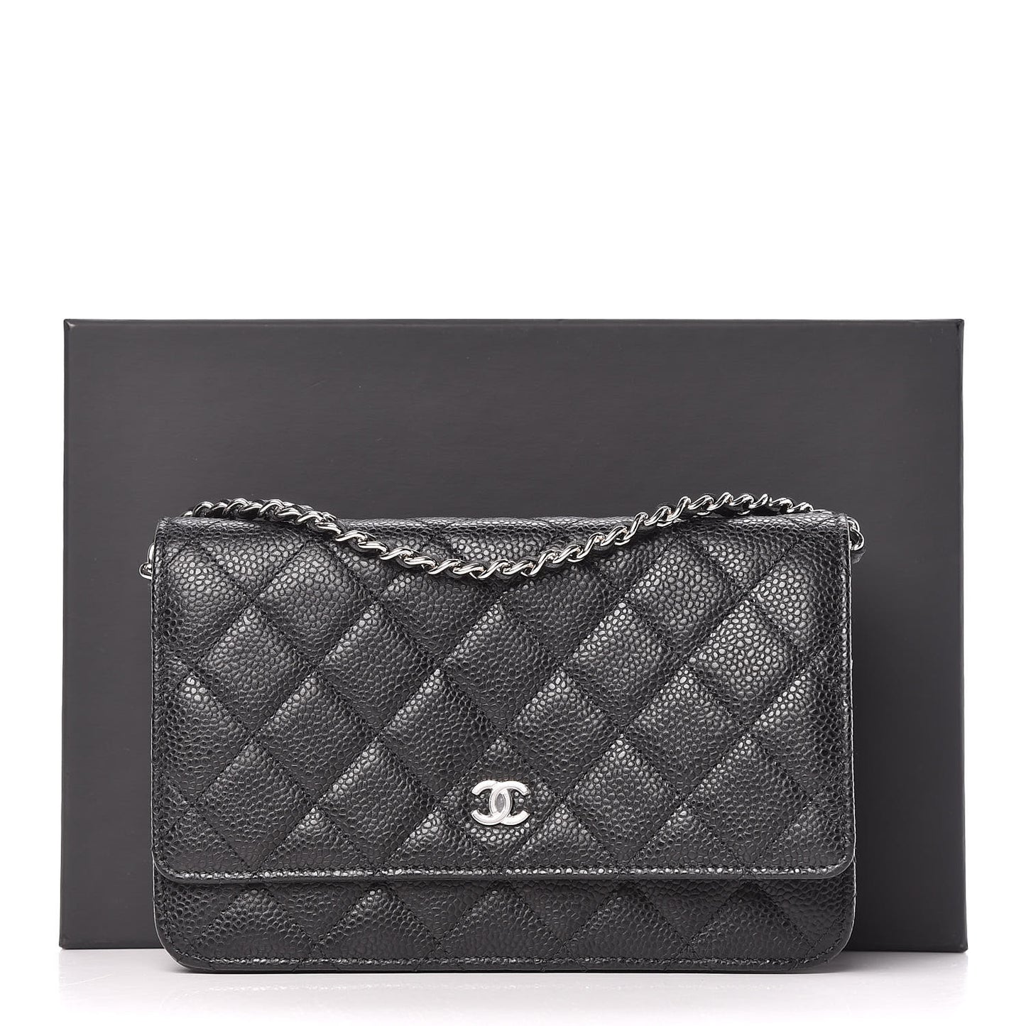 Caviar Quilted Wallet On Chain WOC Black