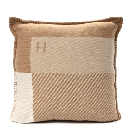 Hermes Wool Cashmere H Riviera Pillow Sable 1 of 3