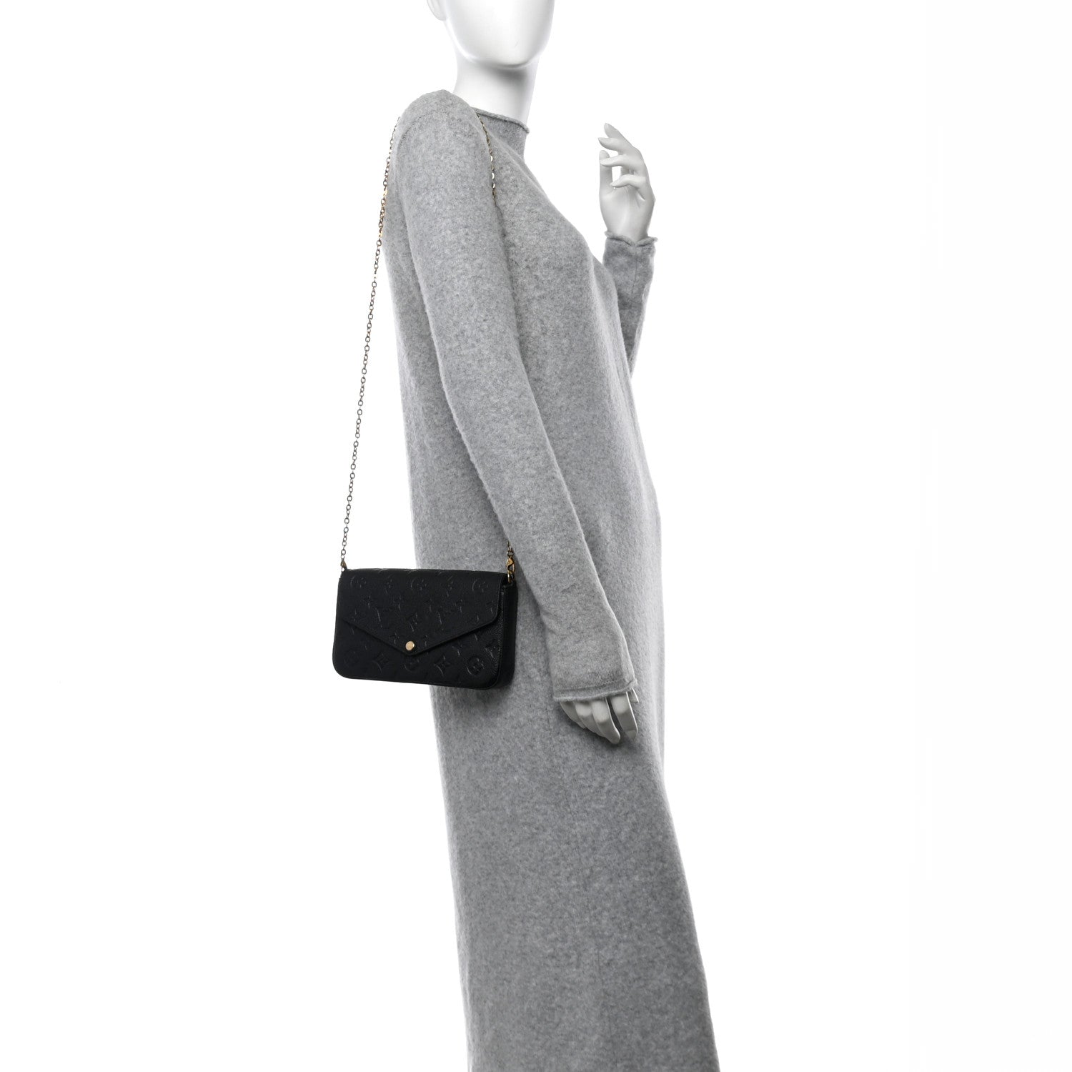 Louis Vuitton Empreinte Pochette Felicie Chain Wallet Black 2 of 11