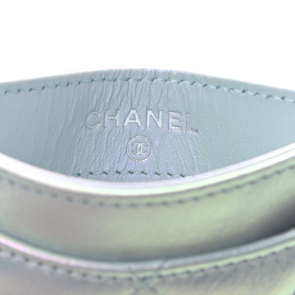 Chanel Iridescent Calfskin Quilted Card Holder Light Blue 6 of 8