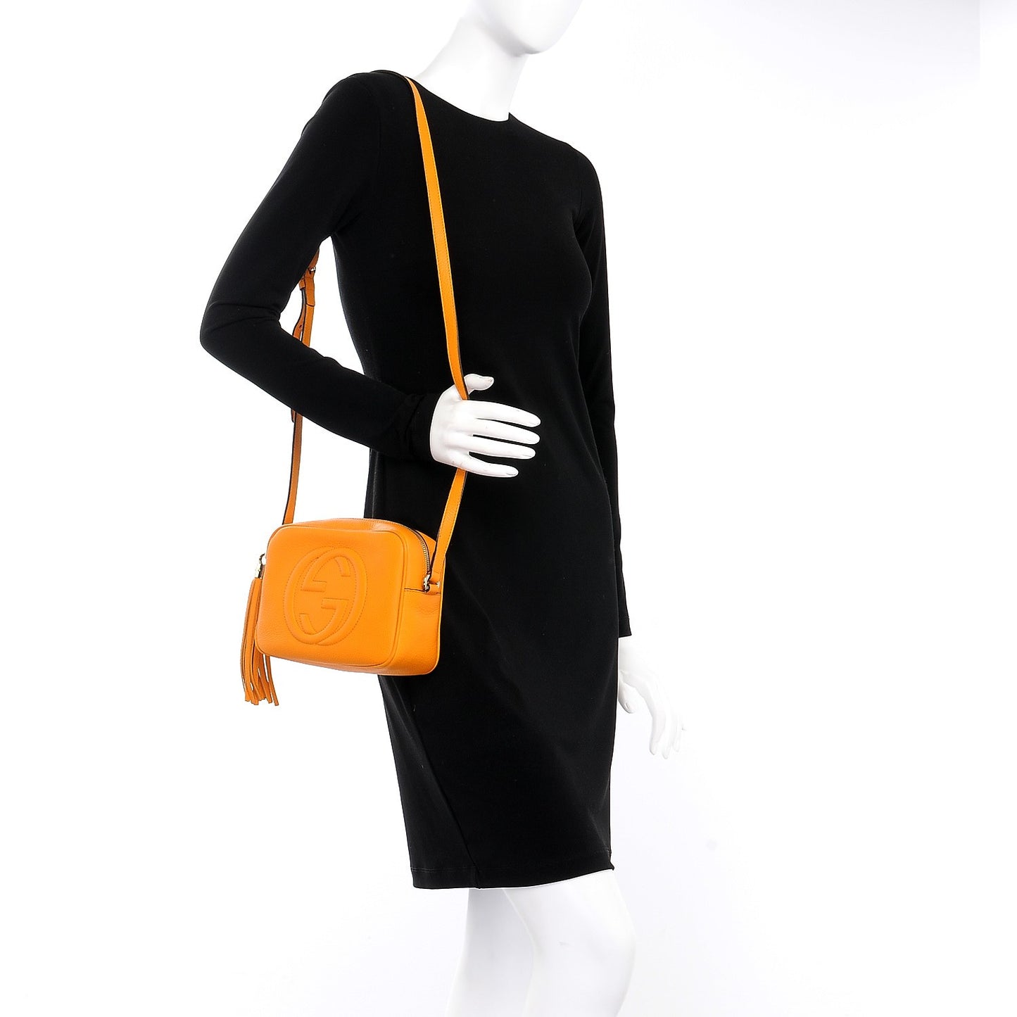 Pebbled Calfskin Small Soho Disco Bag Curcuma