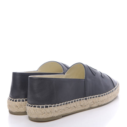 Chanel Lambskin CC Espadrilles 37 Black 4 of 10