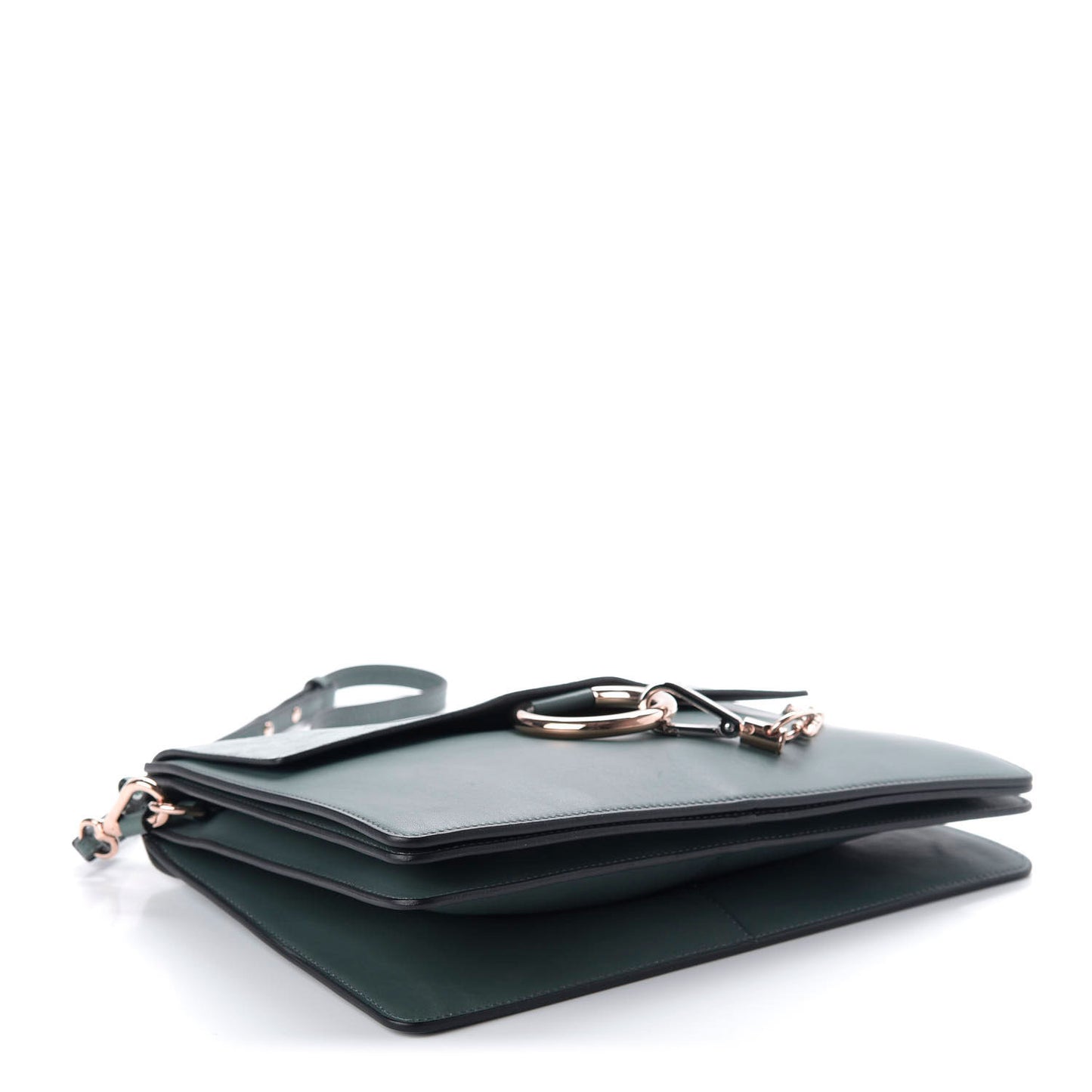 Suede Calfskin Medium Faye Shoulder Bag Teal