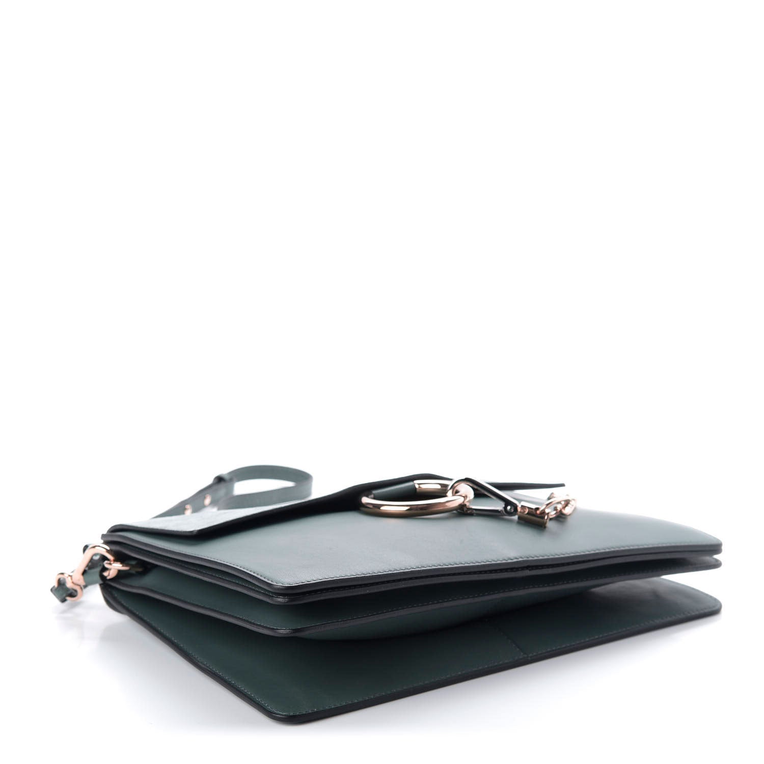Chloe Suede Calfskin Medium Faye Shoulder Bag Teal 5 of 16