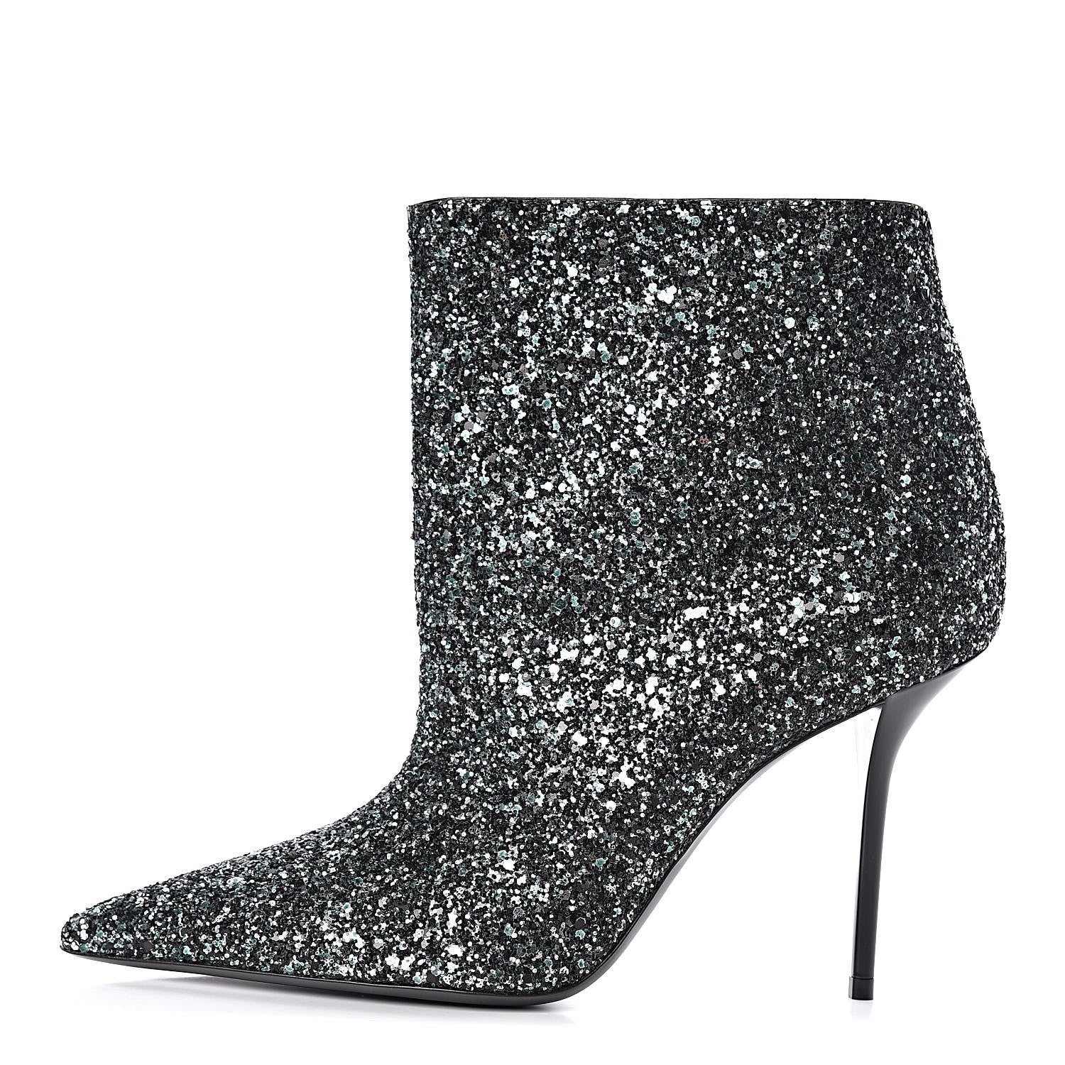 Saint Laurent Glitter Pierre 95 Ankle Boots 40 Green 1 of 8