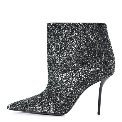 Saint Laurent Glitter Pierre 95 Ankle Boots 40 Green 1 of 8
