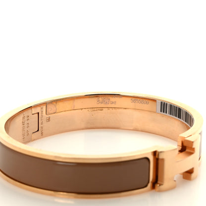 Hermes Enamel Narrow Clic Clac H Bracelet PM Chataigne 5 of 6