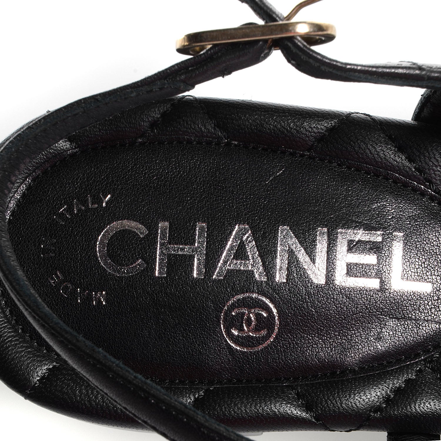Chanel Calfskin Quilted Star CC Thong Sandals Black 38.5 5 of 7