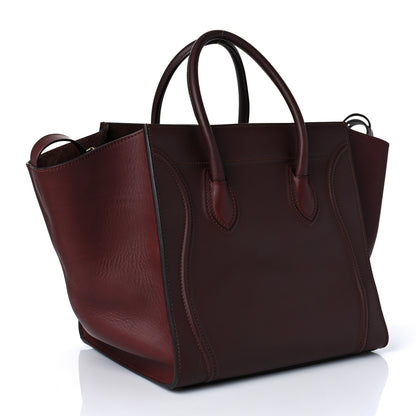 Celine Supple Calfskin Medium Phantom Luggage Burgundy 3 of 9