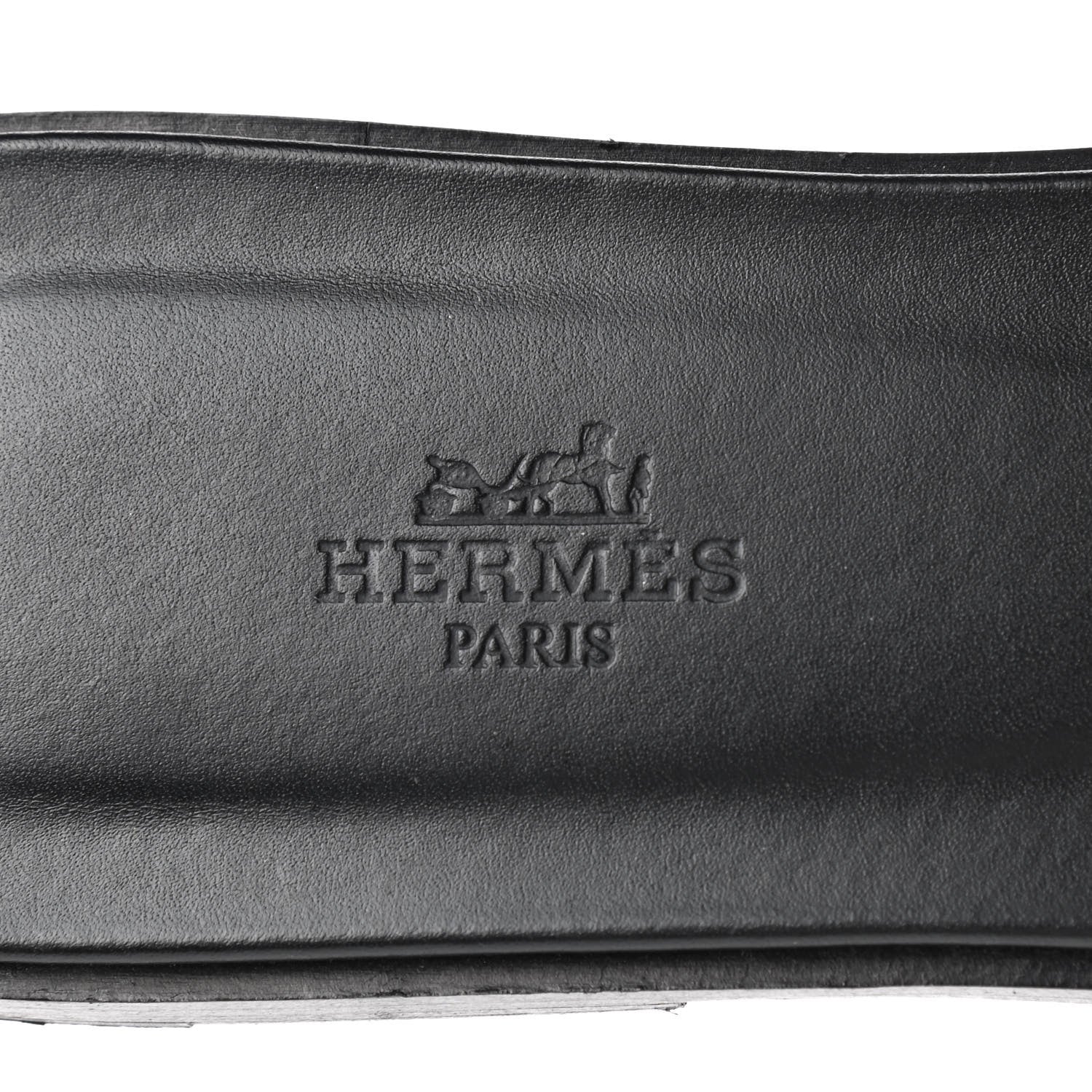 Hermes Box Calfskin Oran Sandals 40.5 Black 7 of 10