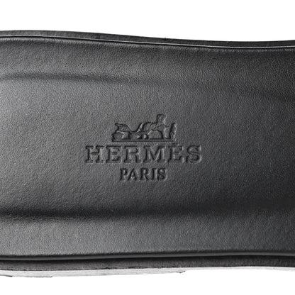 Hermes Box Calfskin Oran Sandals 40.5 Black 7 of 10