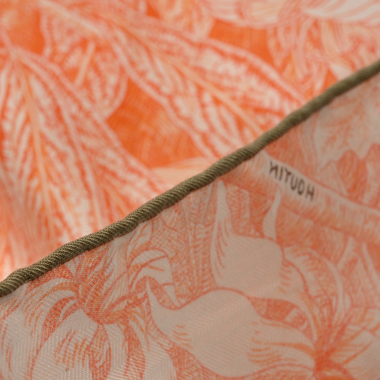 Cashmere Silk All 'Orto Botanico Di Palermo Shawl 140 Orange White Vert Chartreuse