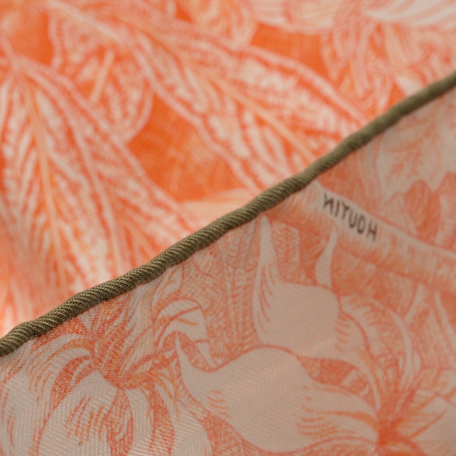 Hermes Cashmere Silk All 'Orto Botanico Di Palermo Shawl 140 Orange White Vert Chartreuse 5 of 6