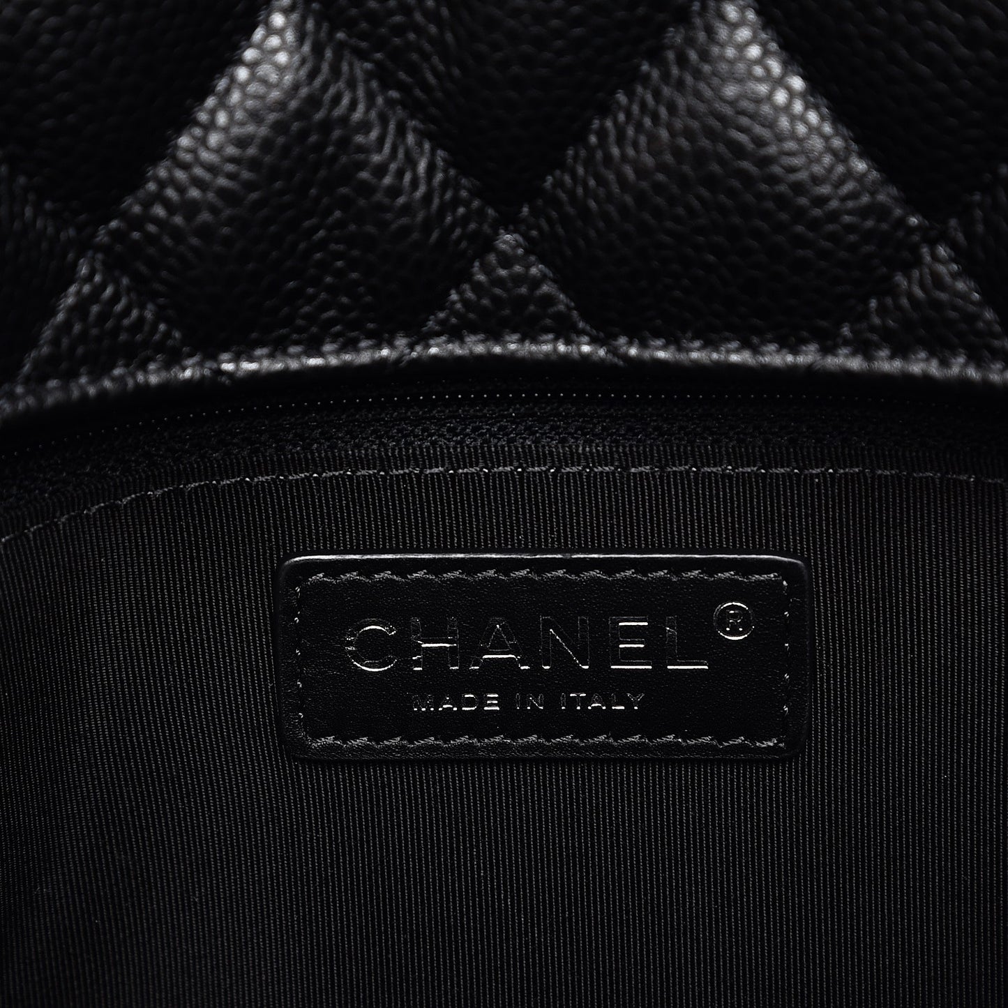 Caviar Quilted City Shopping Tote Black