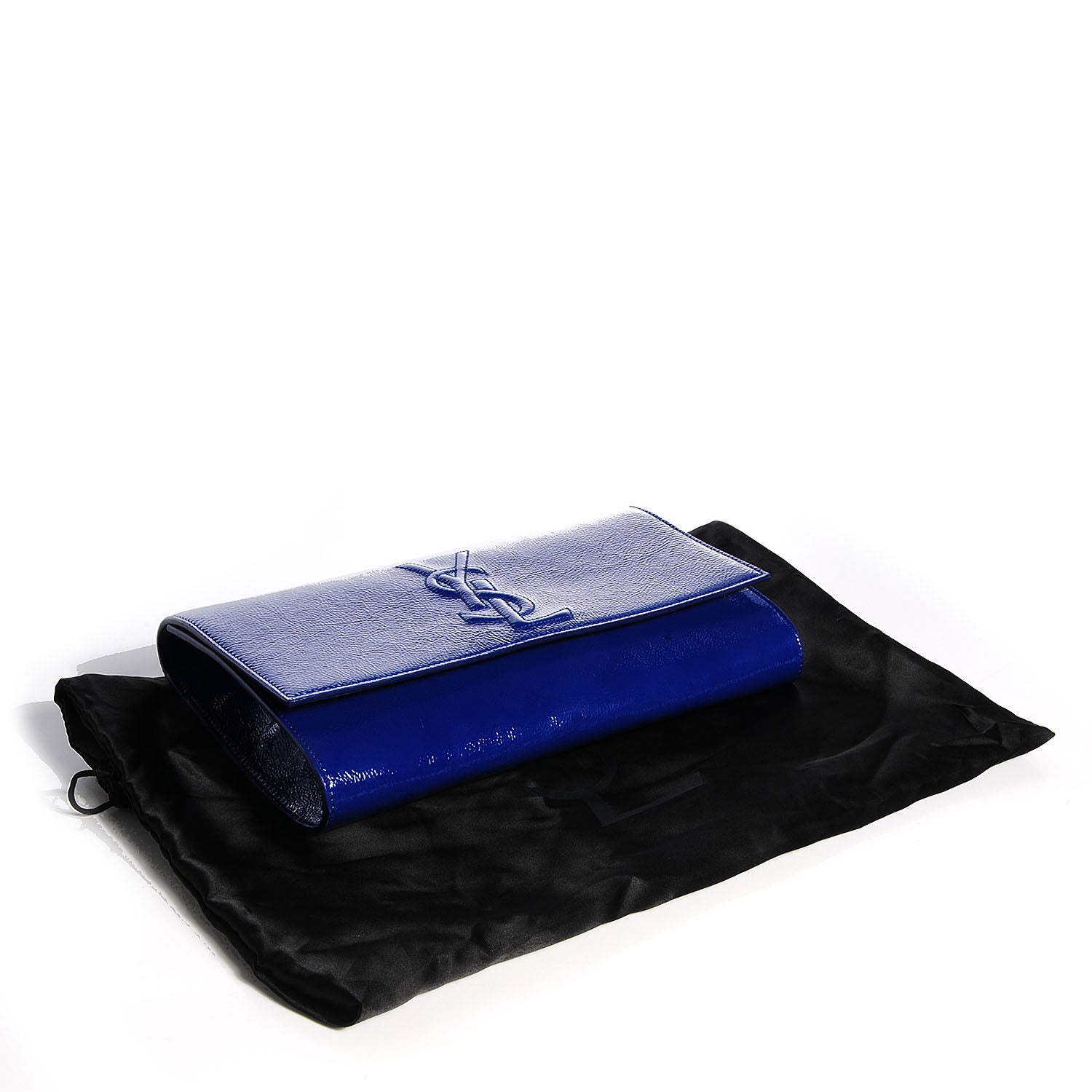 Saint Laurent Textured Patent Belle De Jour Clutch Large Royal Blue 4 of 6