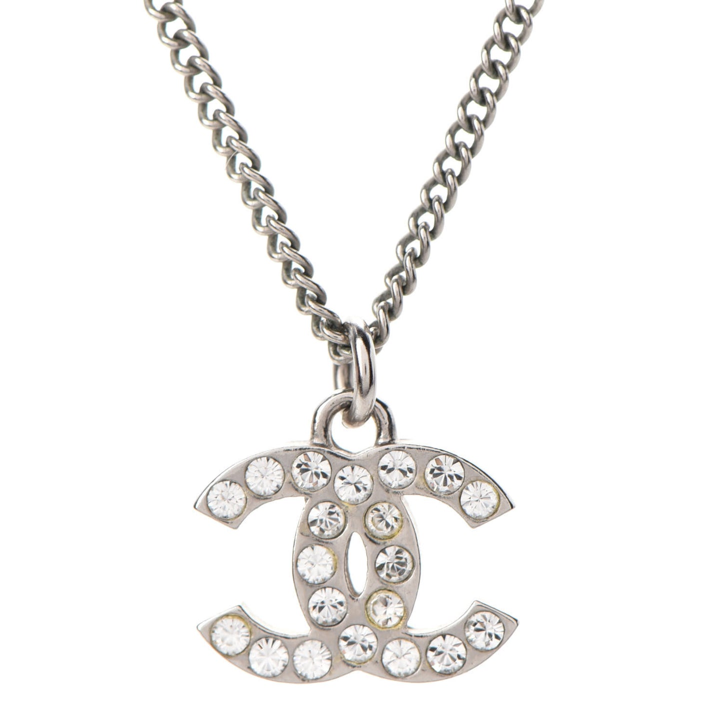 Crystal Timeless CC Necklace Silver