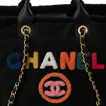 Chanel Shearling Large Deauville Tote Black 8 of 10